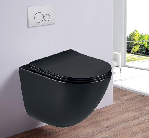 Унитаз подвесной Esbano LOTUS ESUPLOTUBM черный матовый с сиденьем микролифт безободковый каскадный смыв