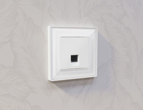 Комплект механизма компьютерной розетки RJ-45 экранированной с автоматической защитной шторкой Ambrella Volt MA MA132005