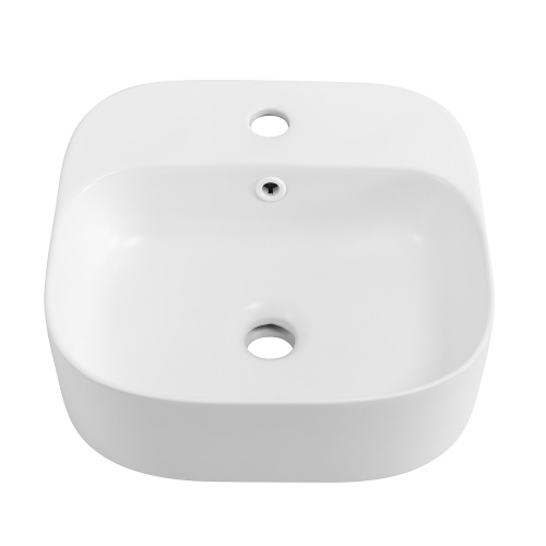 Раковина керамическая Cezares CZR-6615-BO 40х39 накладная цвет белый матовый 1 отверстие под смеситель