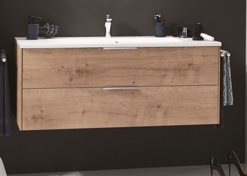 Тумба с раковиной Puris D.Light SETDL121(785/185) 120х52х50 подвесная цвет дуб натуральный