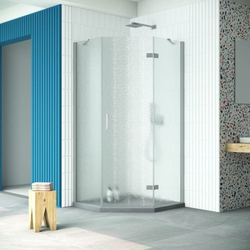 Душевой уголок Vegas-Glass AFA-Pen Retta AFA-Pen Retta 90 07 02 R 90х90 стекло рифленое профиль хром без поддона