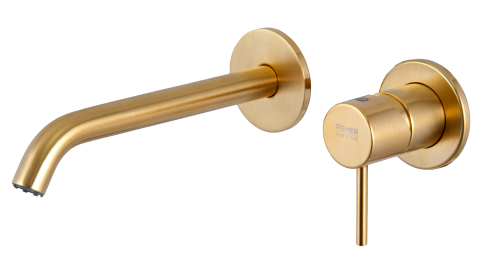 Смеситель для раковины Remer X Style X15PBG встраиваемый в стену брашированное золото