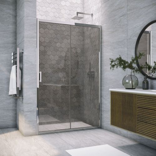 Душевая дверь Vegas-Glass ZP TUR+NOVO ZP TUR NOVO 165 08 07 165х200 стекло тонированное профиль хром