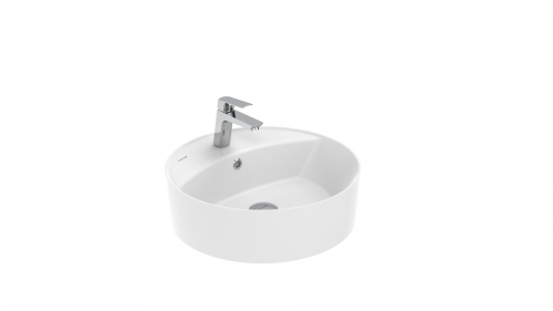 Раковина из сантехнического фарфора Creavit Nice NC046-00CB00E-0000 45х45 накладная цвет белый