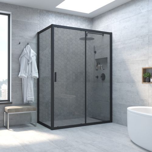 Душевой уголок Vegas-Glass ZP+ZPV TUR+NOVO ZP+ZPV NOVO h2000 100*70 02М 07 100х70 стекло тонированное профиль черный без поддона