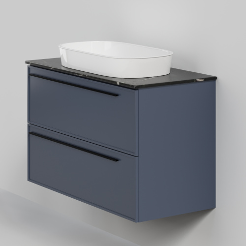 Тумба со столешницей La Fenice ELBA TWIN NFNC-01-ELB-BG-100-2-3-GB 100х62х49 подвесная цвет синий