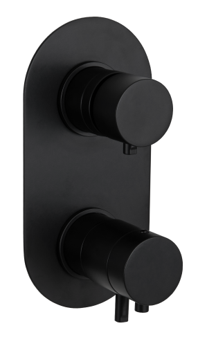 Смеситель для душа Remer Elegance NT92KBNO встраиваемый в стену черный с термостатом