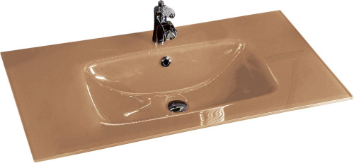 Раковина стеклянная Armadi Art NeoArt 852-100-CP monaco 101х52 полувстраиваемая цвет капучино 1 отверстие под смеситель
