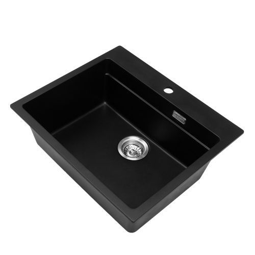 Кухонная мойка Grandex Aqua 500505 60х51 цвет черный металлик поверхность матовая