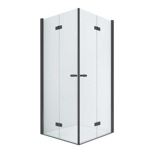 Душевой уголок New Trendy NEW SOLEO Black D-0235A/D-0239A 90х90 стекло прозрачное профиль черный без поддона
