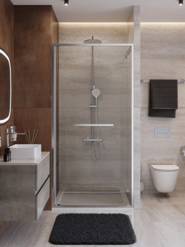 Душевая дверь Cezares LUX LUX-B-FS-1-90-C-CR 90х195 стекло прозрачное профиль хром