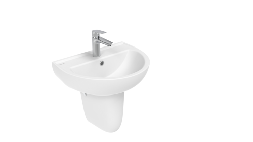 Раковина из сантехнического фарфора Creavit Oval TP155-00CB00E-0000 52х41 подвесная цвет белый