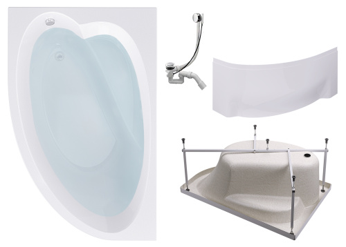 Ванна акриловая Timo IVA IVA1610L-KTIVA16-SPV1505-FPIVA16L 160х100 пристенная асимметричная с каркасом Ванна акриловая Timo IVA IVA1610L-KTIVA16-SPV1505-FPIVA16L 160х100 пристенная асимметричная с каркасом