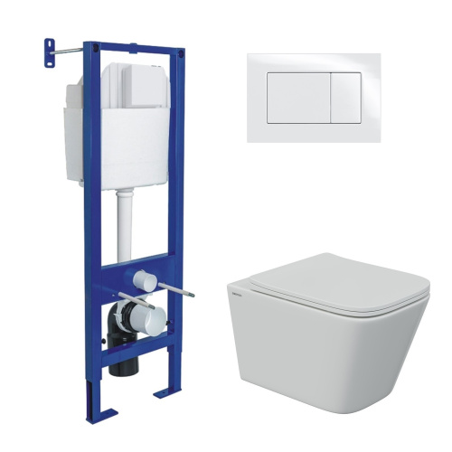 Комплект унитаз с инталляцией и клавишей смыва Berges АТОМ 043368