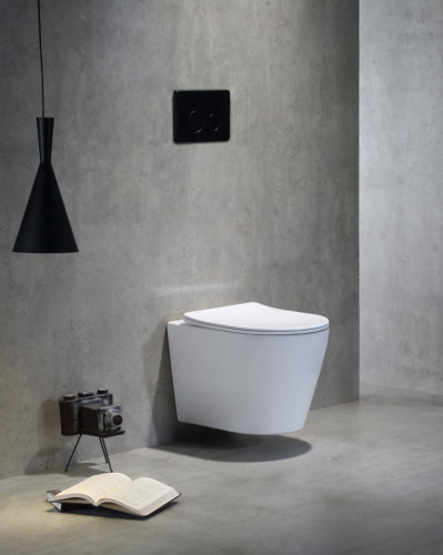 Унитаз подвесной CeramaLux TR5178 белый глянцевый с сиденьем микролифт смыв торнадо