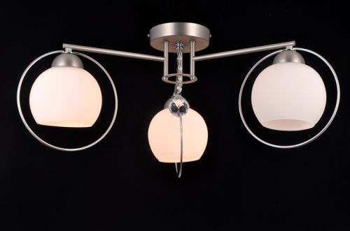 Люстра потолочная Natali Kovaltseva SPHERE II (СПХЕРЕ ИИ) SPHERE II 81051-3C SATIN NICKEL