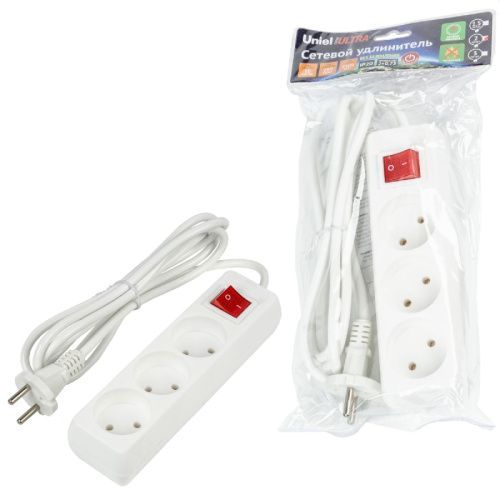 Удлинитель бытовой Uniel ULTRA (УЛТРА) S-CU3-2B WHITE