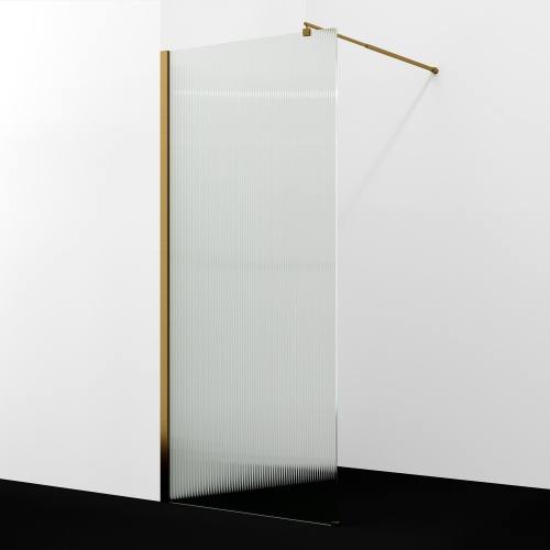 Душевая перегородка WasserKRAFT Rur 30W 30W40BG-FL 120х200 стекло рифленое профиль золото матовое