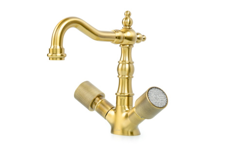 Смеситель Boheme Royal Cristal 312-Royal/CRST на столешницу бронза