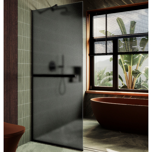 Душевая перегородка Maybah Glass MGD-712-6у 109х195 стекло тонированное профиль черный