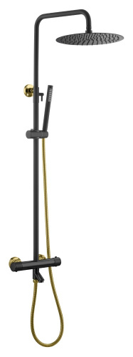 Душевая стойка Boheme Uno 468-T-BG настенная цвет черный с термостатом