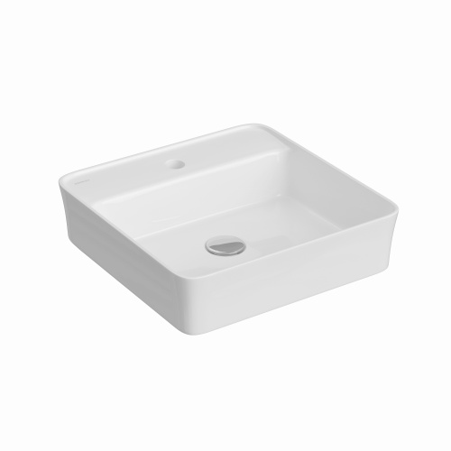 Раковина из сантехнического фарфора Berges Ego SL 182014 45х45 накладная цвет белый глянцевый