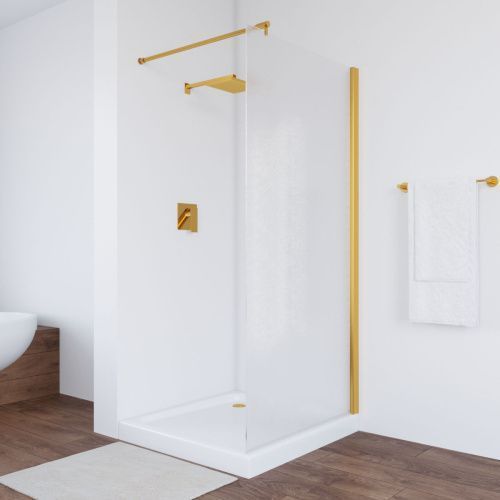 Душевая перегородка Vegas-Glass EAF TUR+NOVO EAF TUR NOVO 106 09 02 105х200 стекло рифленое профиль золото