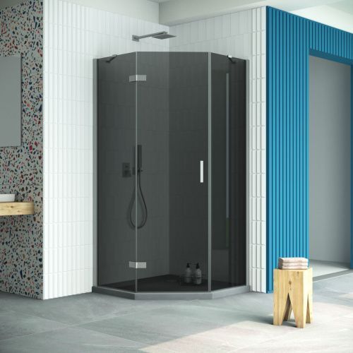 Душевой уголок Vegas-Glass AFA-Pen Retta AFA-Pen Retta 90 07 07 L 90х90 стекло тонированное профиль хром без поддона