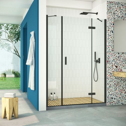 Душевая дверь Vegas-Glass AFP-F Retta AFP-F Retta 130 02М 01 R 130х200 стекло прозрачное профиль черный