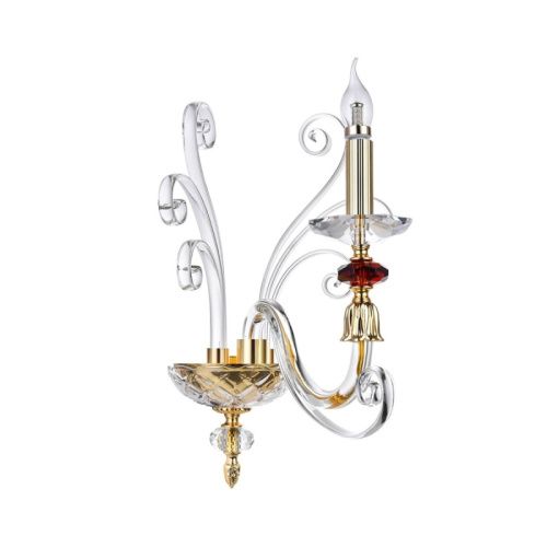 Бра Crystal Lux Catarina (Цатарина) CATARINA AP1 V2 GOLD/TRANSPARENT-COGNAC