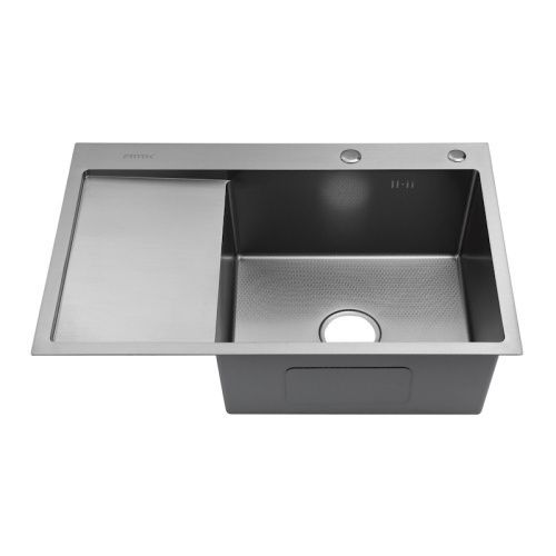 Кухонная мойка Fmark FSC7550L-R 75х50 цвет сатин поверхность матовая