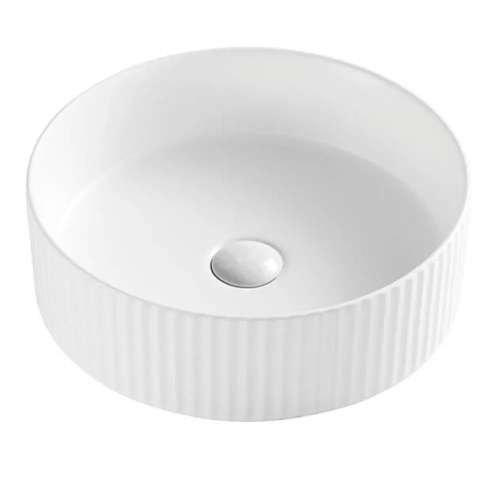 Раковина из сантехнического фарфора Sintesi SIN-LVB-APP-410 40х40 накладная цвет белый