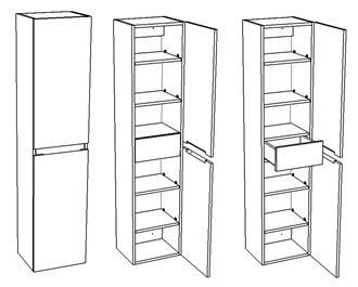Шкаф-пенал Corozo Альтаир SD-00000504 35х29х154 подвесной цвет белый - фото 4