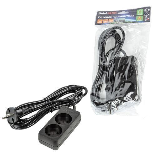Удлинитель бытовой Uniel ULTRA (УЛТРА) S-CU2-3 BLACK