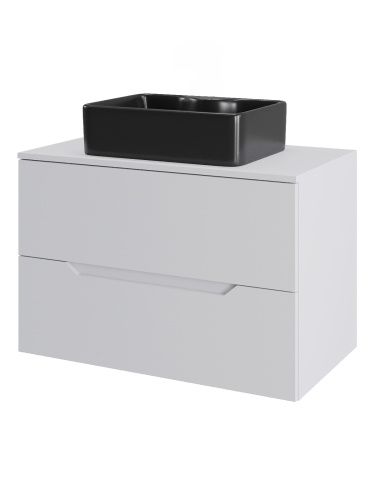 Тумба с раковиной Orange Line Li-70TuwMDF+B01-475MB 70х46х70 подвесная цвет белый матовый