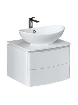 Тумба под раковину Velvex LUNA tp.LUN.60.2Y 60х52х44 подвесная цвет белый
