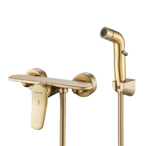 Гигиенический душ со смесителем Shevanik S4705G-1 золотой сатин