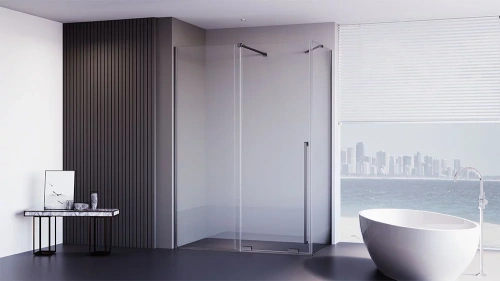 Душевой уголок Veconi Premium Trento PTC50-SP-10090-GR-01-C4 100х90 стекло прозрачное профиль графит без поддона