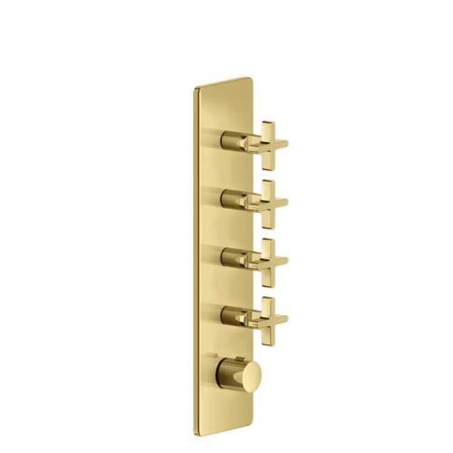 Смеситель для душа Gessi Inciso 58228#246 встраиваемый в стену золото с термостатом (внешняя часть)