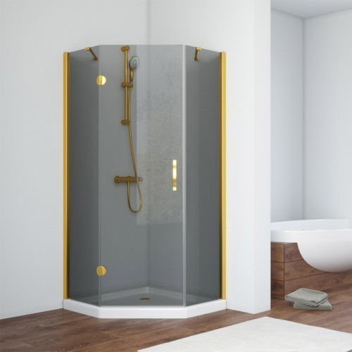 Душевой уголок Vegas-Glass AFA-Pen TUR+NOVO AFA-Pen TUR NOVO h1890 110 09 07 L 110х110 стекло тонированное профиль золото глянцевое без поддона