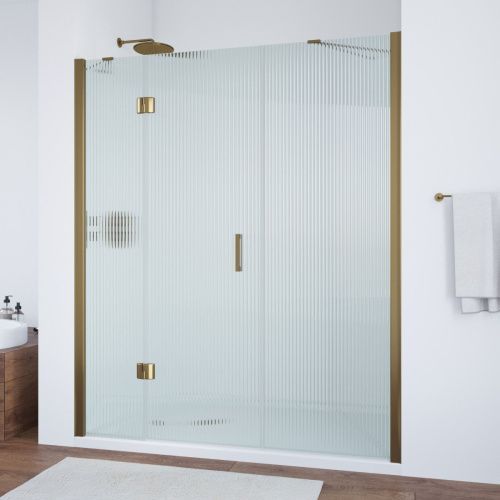 Душевая дверь Vegas-Glass AFP-F TUR+NOVO AFP-F TUR NOVO h1890 140 05 Moru L 140х190 стекло рифленое профиль бронза