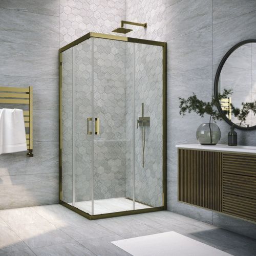 Душевой уголок Vegas-Glass ZA TUR+NOVO ZA TUR NOVO 100 05 crystalvision 100х100 стекло прозрачное профиль бронза без поддона