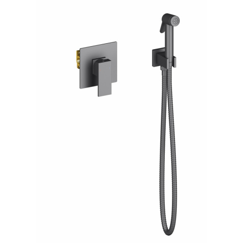 Смеситель с гигиеническим душем Timo Selene 2089/03SM встраиваемый в стену черный матовый без термостата