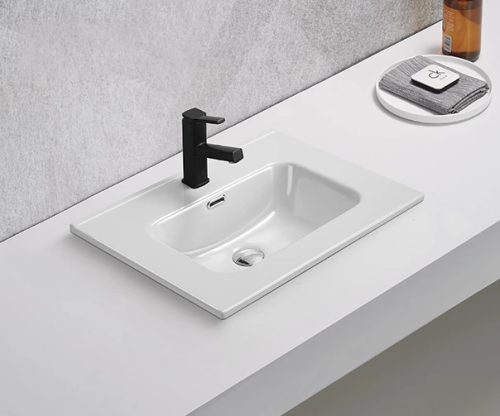 Раковина керамическая Gid Integrado 71155 61х47 встраиваемая цвет белый
