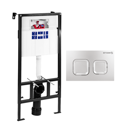 Инсталляция Bettoserb Sava Fix Slim SET40006473 с клавишей смыва SMART хром глянец