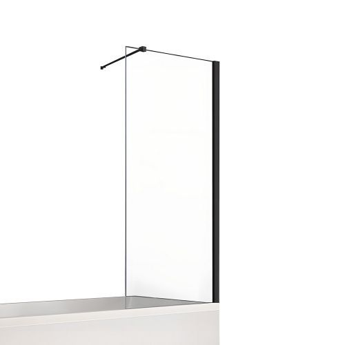 Душевая шторка на ванну New Trendy NEW SOLEO Black P-0051-WP 90х140 стекло прозрачное профиль черный ориентация универсальная