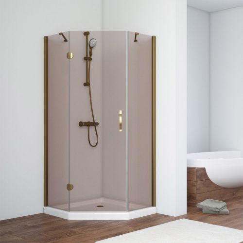 Душевой уголок Vegas-Glass AFA-Pen TUR+NOVO AFA-Pen TUR NOVO h1890 110 05 05 L 110х110 стекло тонированное профиль бронза без поддона