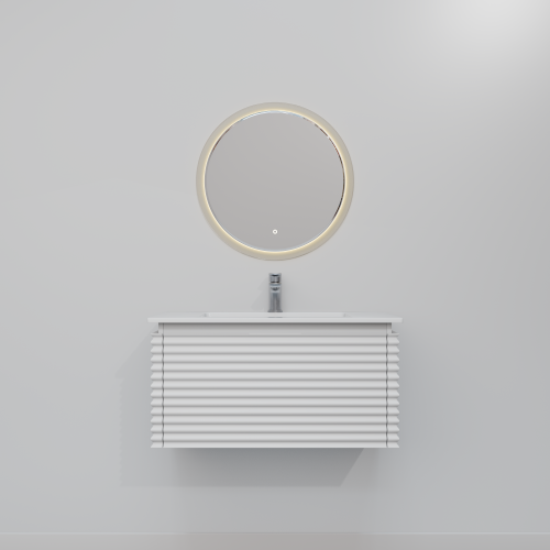 Тумба с раковиной зеркалом и смесителем ArtDecco Jacqueline (Жаклин) AJC08W34S2MF 80x45x40 подвесная цвет белый