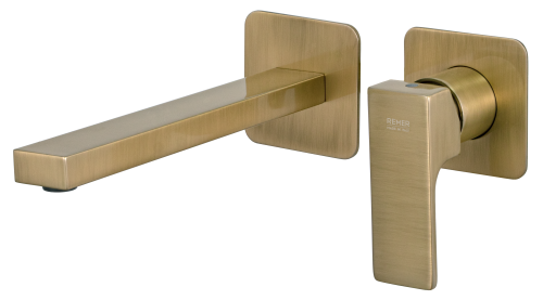 Смеситель для раковины Remer Absolute AU15PLVO встраиваемый в стену бронза