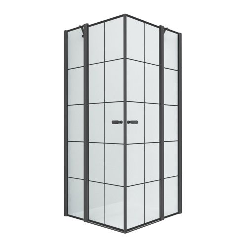 Душевой уголок New Trendy NEW SOLEO Black K-0580 90х90 стекло прозрачное профиль черный без поддона